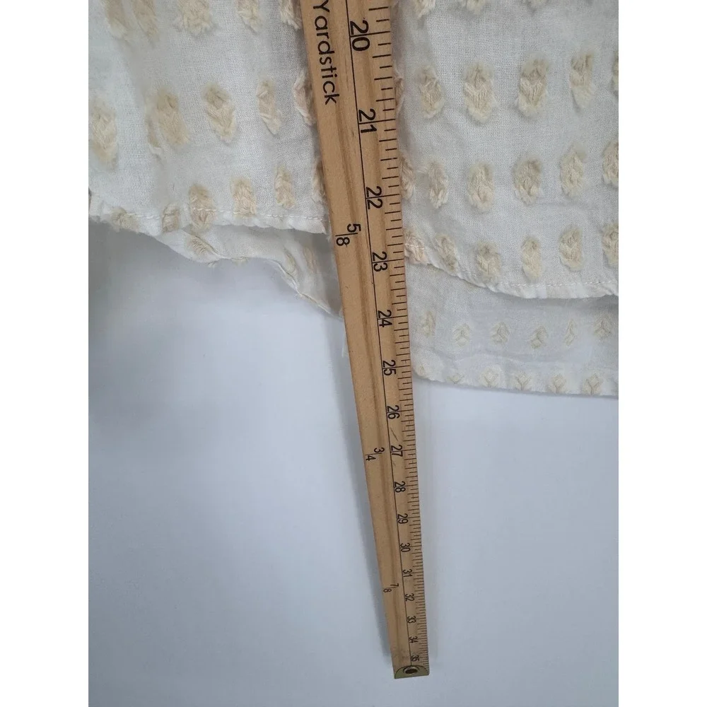 Pilcro Anthropologie Tavi Shirt Women S Cream Textured Boho Peasant Cottage